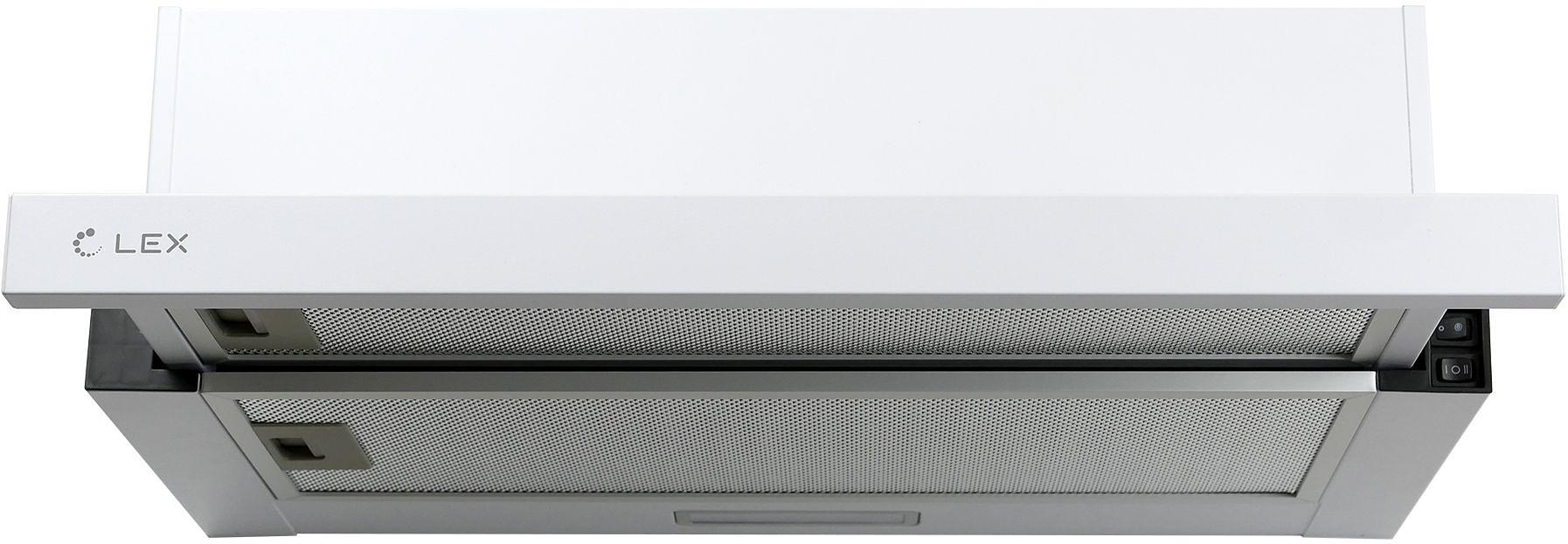 Вытяжка встраиваемая Lex Hubble 2M 600 белый управление: кнопочное (2 мотора) фото 2