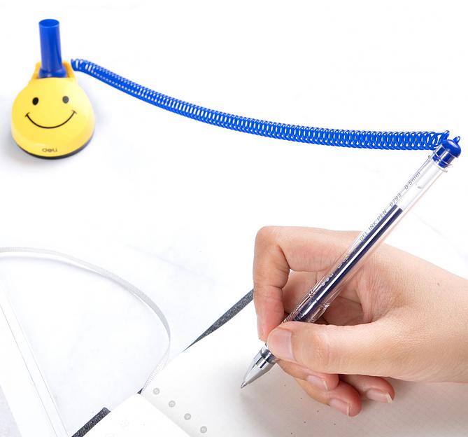 Ручка шариковая Deli E6793BLUE на подставке 0.5мм синие чернила фото 5