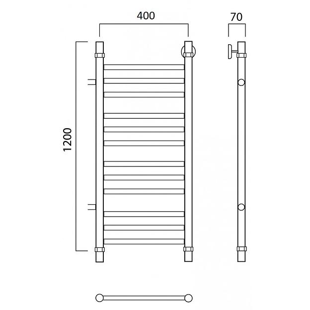 Полотенцесушитель водяной Роснерж Прямая L107011 120x40 с боковым подключением 800 групповой фото 2