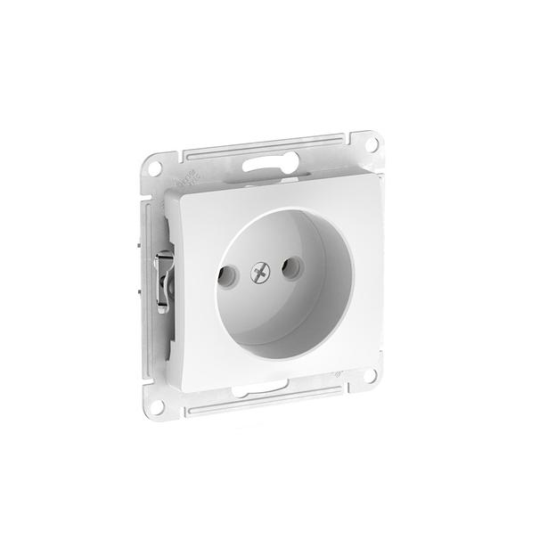 GLOSSA РОЗЕТКА без заземления, 16А, быстрозажимные клеммы, БЕЛЫЙ фото 1