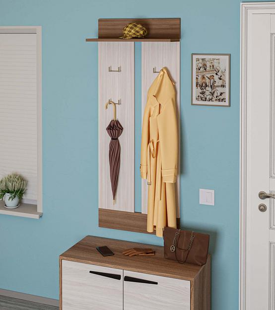 Вешалка навесная «Оптима» исполнение 2, шимо тёмный, шимо светлый, опт фото 1