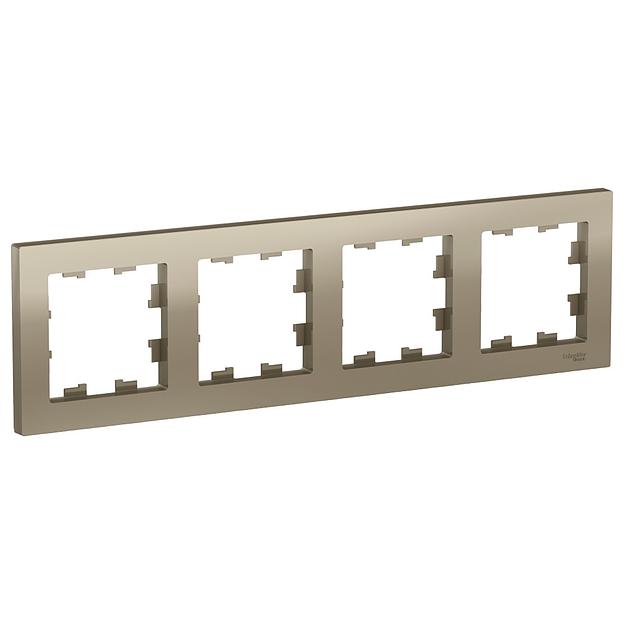 Systeme electric ATN000504 ATLASDESIGN 4-постовая РАМКА, универсальная, ШАМПАНЬ фото 1