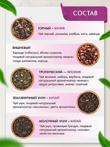 Подарочный чайный набор «Романтика» 10 видов ОПТ фото 4