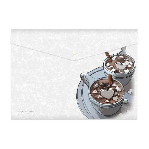 Папка-конверт на кнопке А4, Кофемания.Горячий шоколад, Bruno Visconti 14-036/06 фото 1