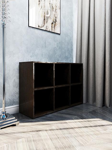 Стеллаж горизонтальный Wood&Stone «Малави» венге 93.4×31.2×62.8 см фото 5