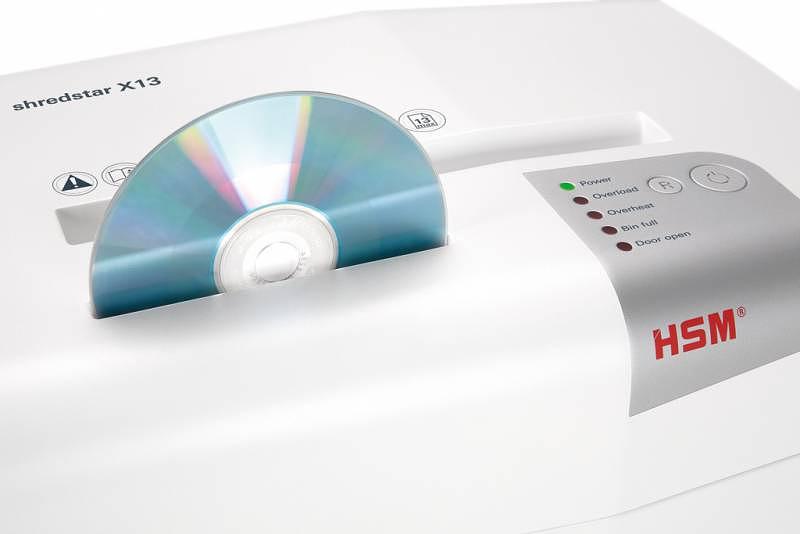 Шредер HSM ShredStar X13 (секр.P-4)/фрагменты/14лист./23лтр./скрепки/скобы/пл.карты/CD фото 2