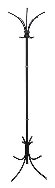 Вешалка напольная Бюрократ Нова-4 НОВА-4/BLACK черный основание крестовина наконечники серый металлик крючки двойные для верхней одежды метал. фото 1