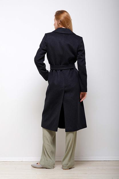 Женское демисезонное пальто двубортное Mmoda антрацит, арт.2223801-41 фото 3