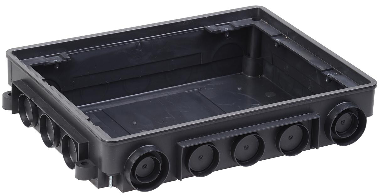 Iek KNU-12-PA-9011 Коробка напольная ONFLOOR 12 модулей фото 1