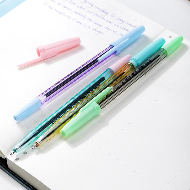 Ручка шариков. Deli P1-Macaron EQ6C-BL ассорти/прозрачный d=0.7мм син. черн. фото 5