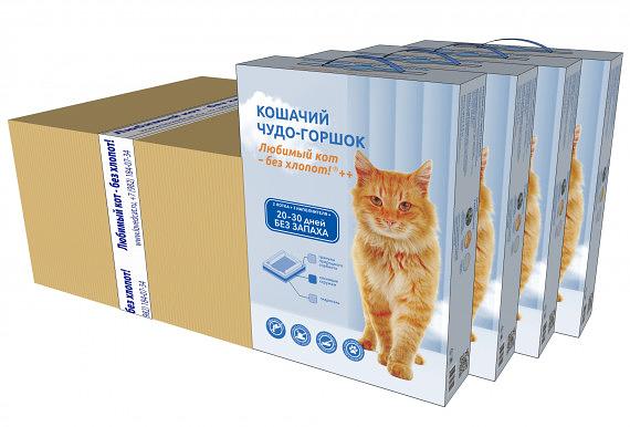 Кошачий чудо-горшок «Любимый кот — без хлопот!» для кошек весом до 12 кг (4 шт. в упак.) фото 1
