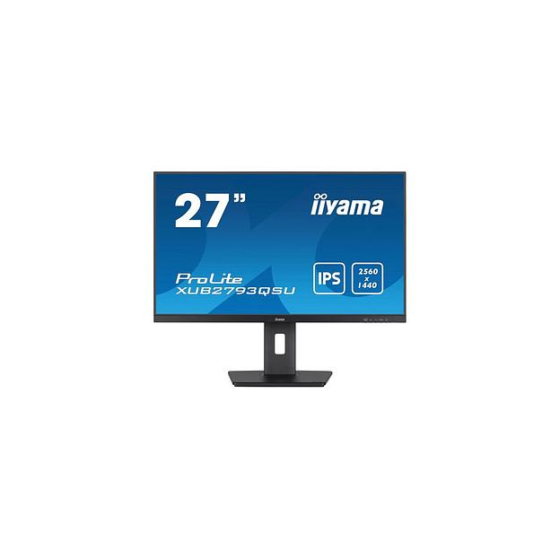 27" Монитор Iiyama ProLite XUB2793QSU-B7, 2560x1440, IPS, 100Гц, 1хHDMI, 1хDP, черный фото 1