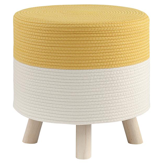 Пуф Devy, Ø40х40 см, бежевый/горчичный фото 1