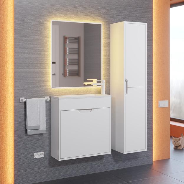 Тумба под раковину для ванной Uperwood Modul 60 см, подвесная, матовая, белая  фото 6