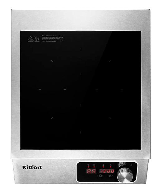 Плита Индукционная Kitfort КТ-143 серебристый/черный стеклокерамика (настольная) фото 1