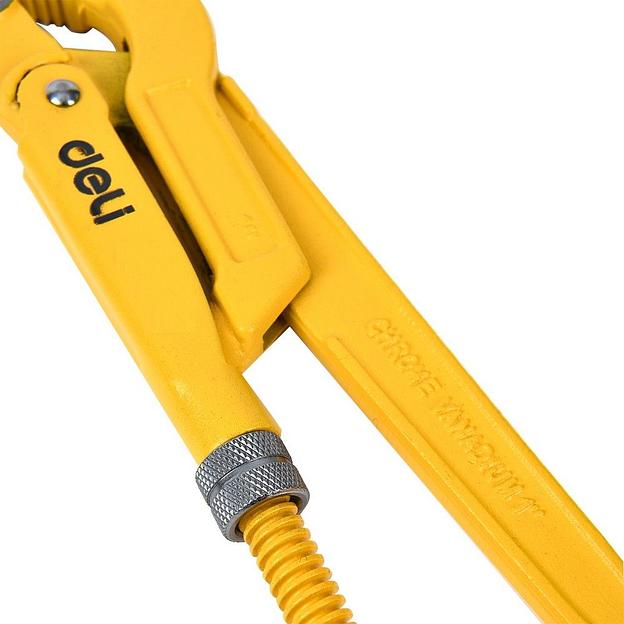 Ключи Deli Трубный рычажный ключ №2 с изогнутыми губками Deli DL105255 420мм, раскрытие губок 0-55мм, сталь Cr-V фото 5