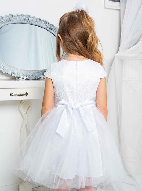 Платье для девочки Энди нарядное, белое, 21-184, опт фото 2