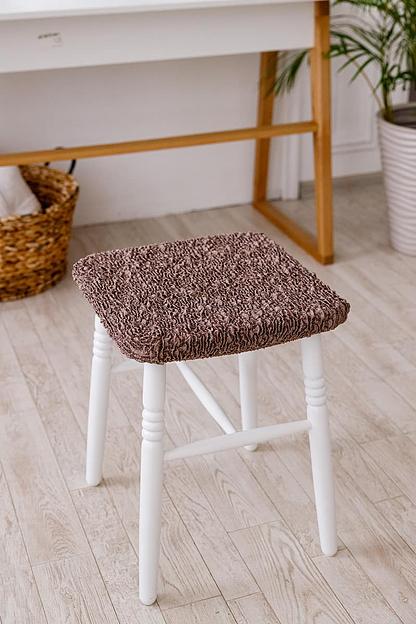 Чехол на табурет Чехлы&Пледы «Виктория» мокко (2 шт) ОПТ фото 1