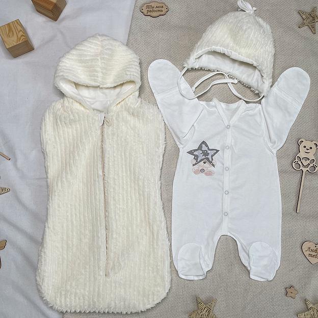 № 434 Комплект на выписку «Храброе сердце», молочный ОПТ фото 3