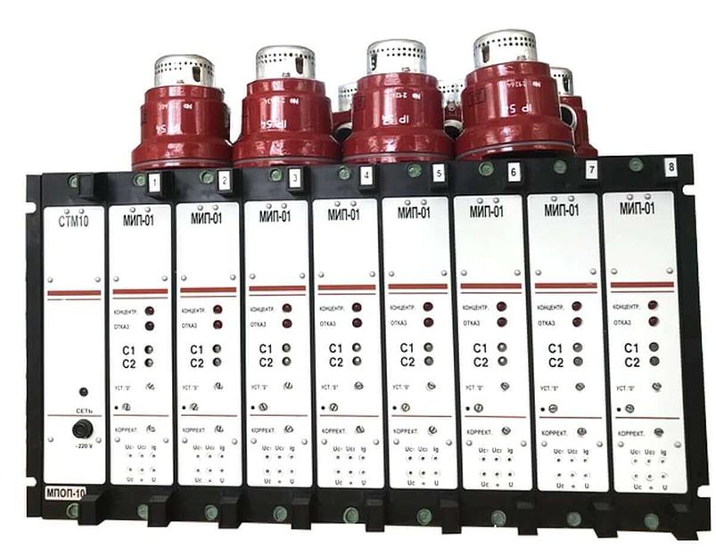 СТМ-10-0010Дц сигнализатор взрывоопасности стационарный десятиканальный с диффузионной подачей пробы с индикацией фото 1