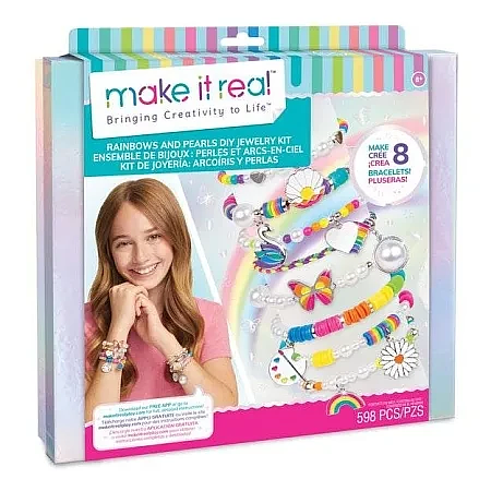 Набор для творчества Make It Real для изготовления украшений Rainbows and Pearls DIY Jewelry Kit 1729MR фото 1