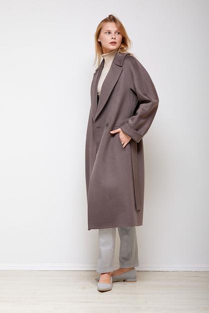 Женское демисезонное пальто деловое Mmoda серо-сиреневый, арт.2202325-6 фото 4