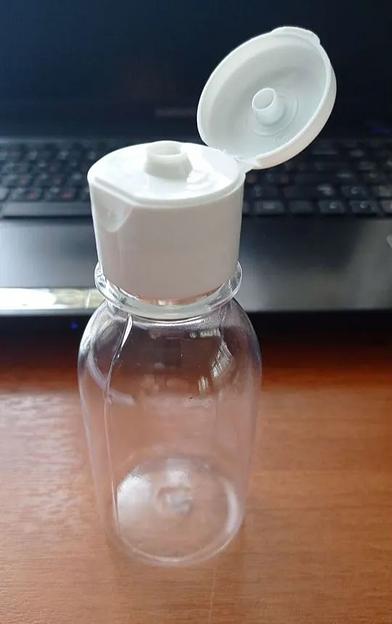 Бутылка пластиковая прозрачная 100 мл с крышкой флип топ фото 2