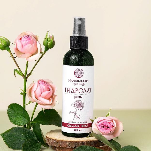 Натуральный гидролат розы, спрей для лица и волос Mandragora magic beauty 100 мл ОПТ фото 2