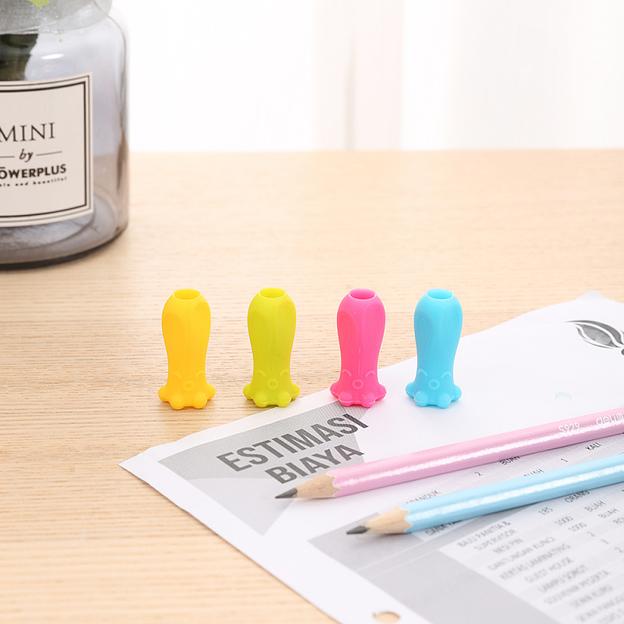 Колпачок-манжета для чернографитных карандашей Deli EU75002 Neon силикон ассорти (упак.:4шт) фото 4