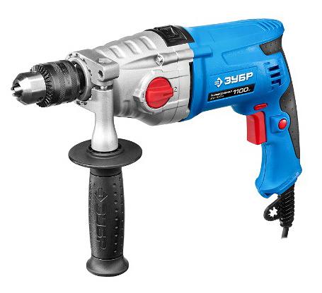 Дрель ударная Зубр ЗДУ-1100-2 ЭРМКМ2 1100Вт патрон:кулачковый реверс (кейс в комплекте) фото 1