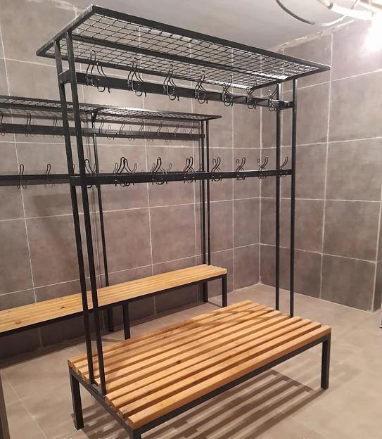 Вешалка для одежды двойная с полкой, под заказ фото 2