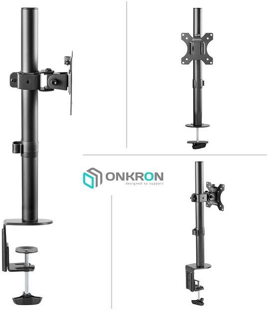 Кронштейн для мониторов Onkron D101E черный 13"-34" макс.10кг настольный поворот и наклон фото 2
