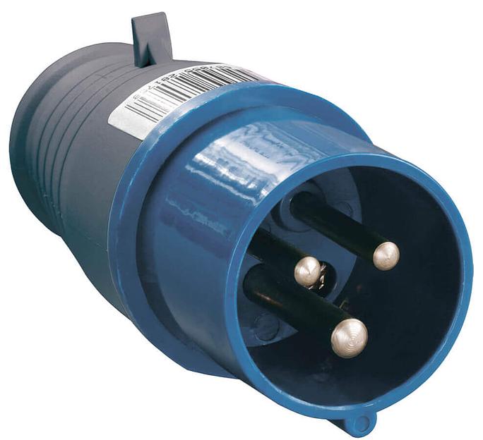 Вилка кабельная 16А 2Р+E IР44 переносная 250В 013 фото 1