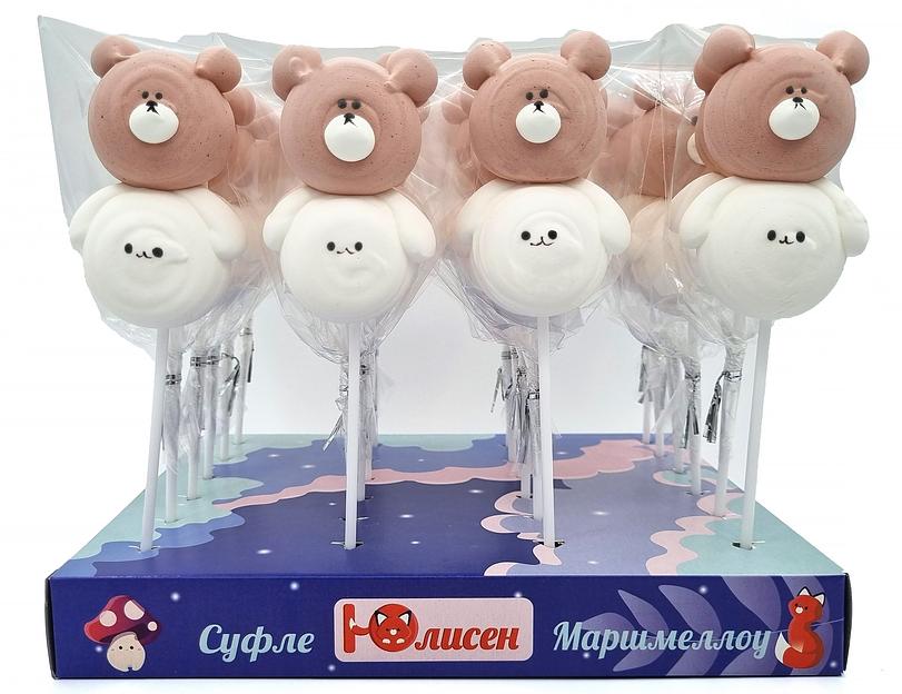 Фигурный маршмеллоу на палочке Юлисен «Весёлые мордочки» фото 1