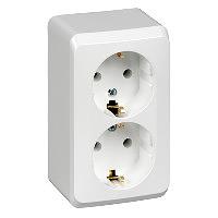 Systeme electric PA16-007B ЭТЮД О/У двойная РОЗЕТКА с заземлением без шторок 16А 250B, БЕЛЫЙ, Россия фото 6