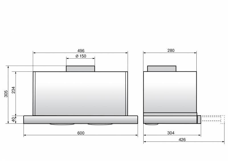 Вытяжка встраиваемая Elikor Интегра S2 60Н-700-В2Д нержавеющая сталь управление: кнопочное (1 мотор) фото 2