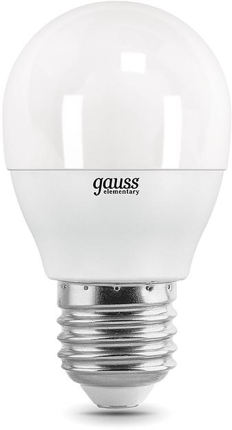 Лампа светодиодная Gauss Elementary 10Вт цок.:E27 шар 220B 4100K св.свеч.бел.ней. (упак.:10шт) (53220) фото 3