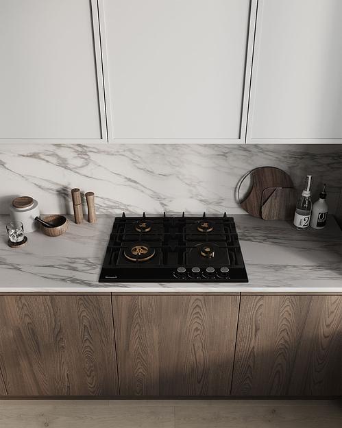 Газовая варочная поверхность Weissgauff HGG 6445 BL Volcano Burner черный фото 5