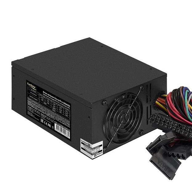 Exegate EX292190RUS Серверный БП 400W ExeGate ServerPRO-400ADS (ATX, APFC, КПД 82% (80 PLUS), 2x8cm fans, 24pin, (4+4)pin, PCIe, 9xSATA, black) фото 1