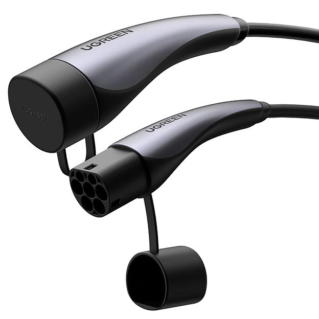 Подключаемый гибридный кабель для быстрой зарядки электромобиля с сумкой UGREEN EV708 (25833) Тип 2 32A/ 22 кВт/5м Electric Vehicle Charging Cable 22kW 32A. Цвет: черный/серый фото 2