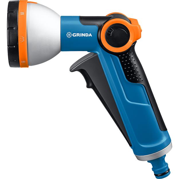 GRINDA X-8, с регулятором напора, 8 режимов, курок спереди, двухкомпонентный, поливочный пистолет, PROLine (8-427145) фото 4
