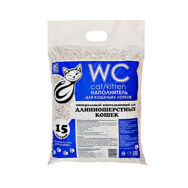 Минеральный впитывающий наполнитель «WC Cat/Kitten» для длинношерстных кошек 15 л ОПТ фото 1
