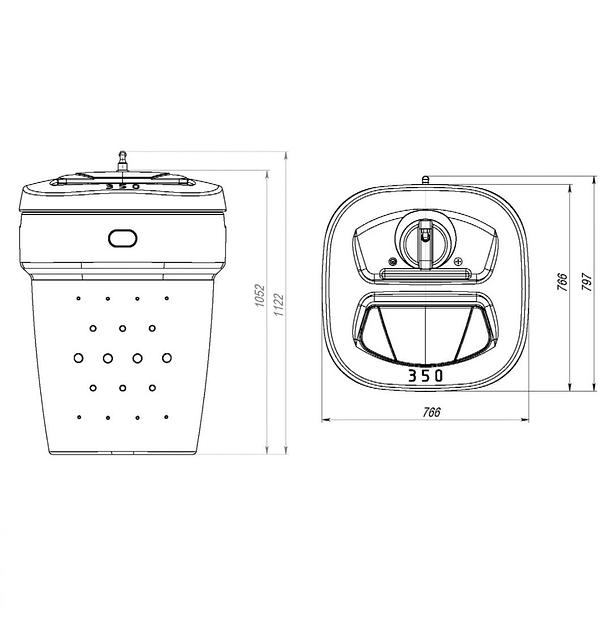 Реагентный (солевой) бак 350 литров белый фото 3