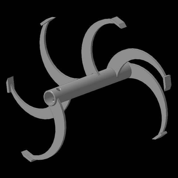 Фреза спиральная вал 24х470мм (6 зубов) фото 1