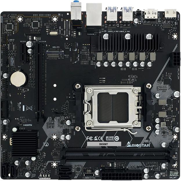 Материнская плата Biostar B650MT SocketAM5 AMD B650 2xDDR5 mATX AC`97 8ch(7.1) GbLAN RAID+HDMI+DP фото 1