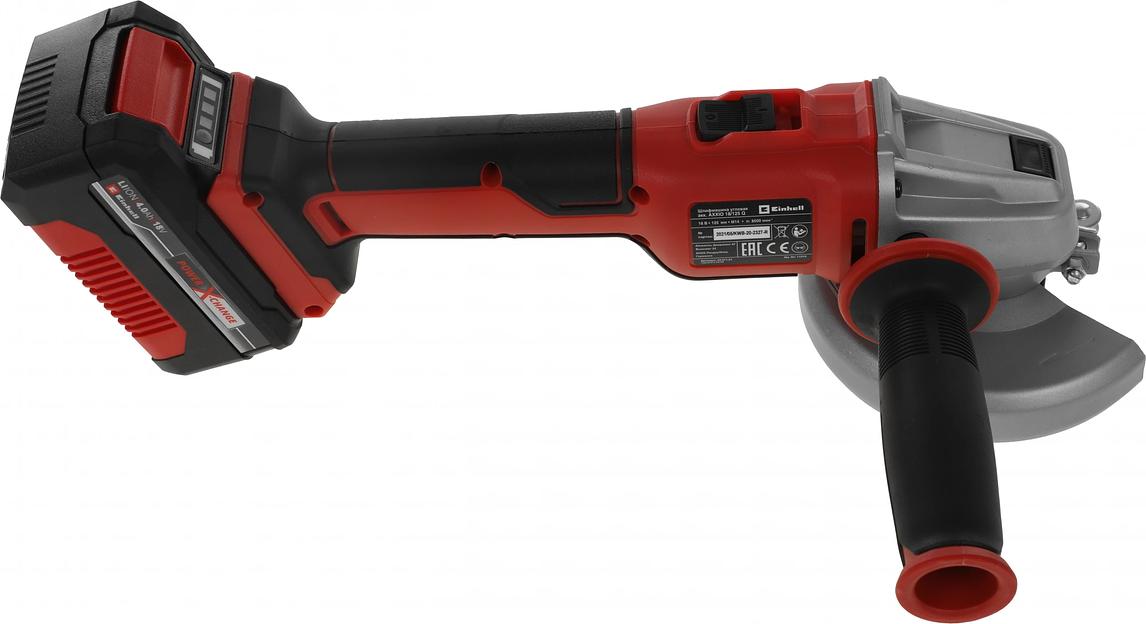 Углошлифовальная машина Einhell PXC AXXIO 8500об/мин рез.шпин.:M14 d=125мм (4431151SET) фото 4