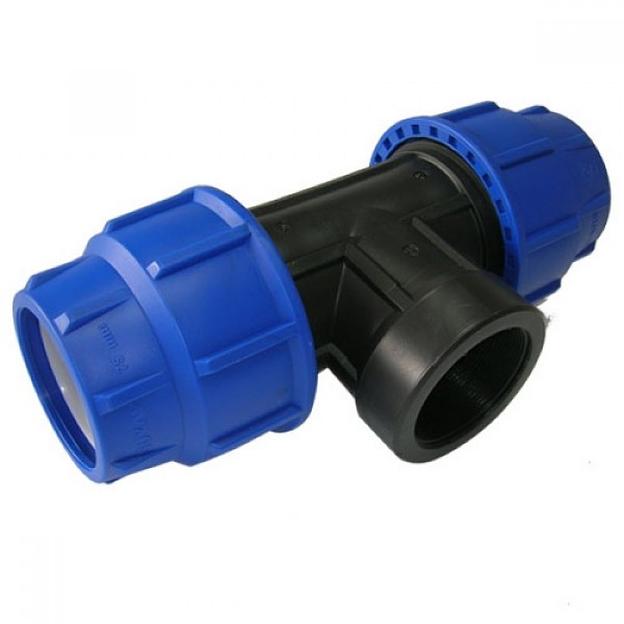 Тройник 40х1 1/4х40 с внутренней резьбой переходной компрессионный фото 1