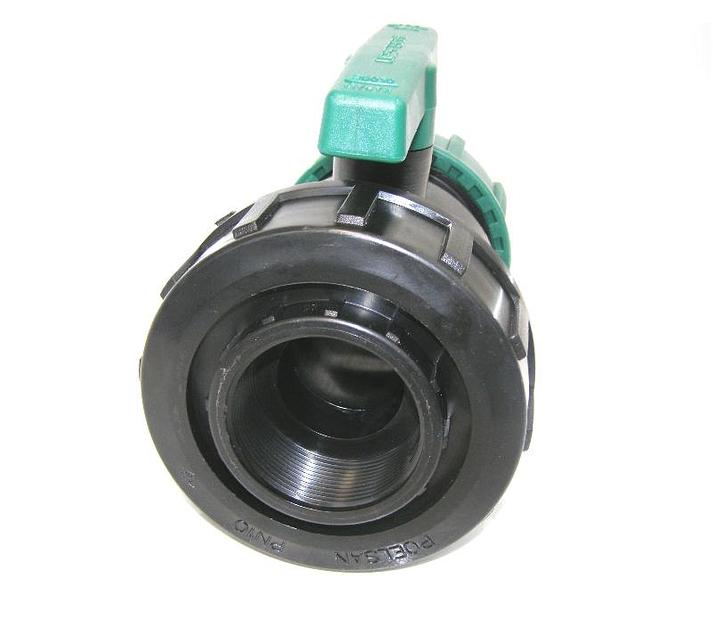 Кран шаровый ПНД 2x2 внутр/нар резьба компрессионный фото 2