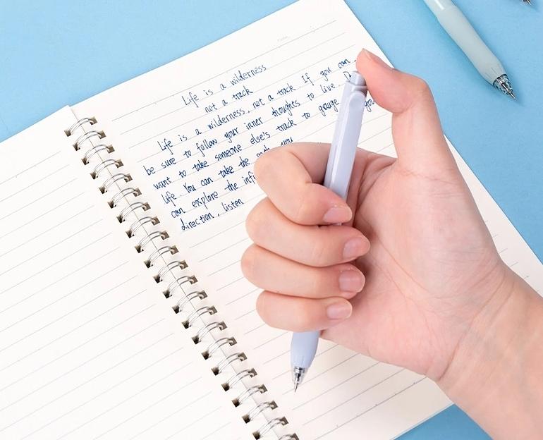 Ручка гелев. автоматическая Deli EG157-BL ассорти d=0.5мм син. черн. резин. манжета фото 4