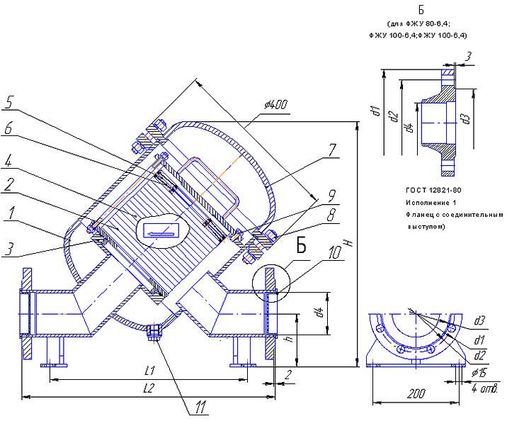 Фильтр ФЖУ с условными проходами 25-100 РУ 1,6 фото 5
